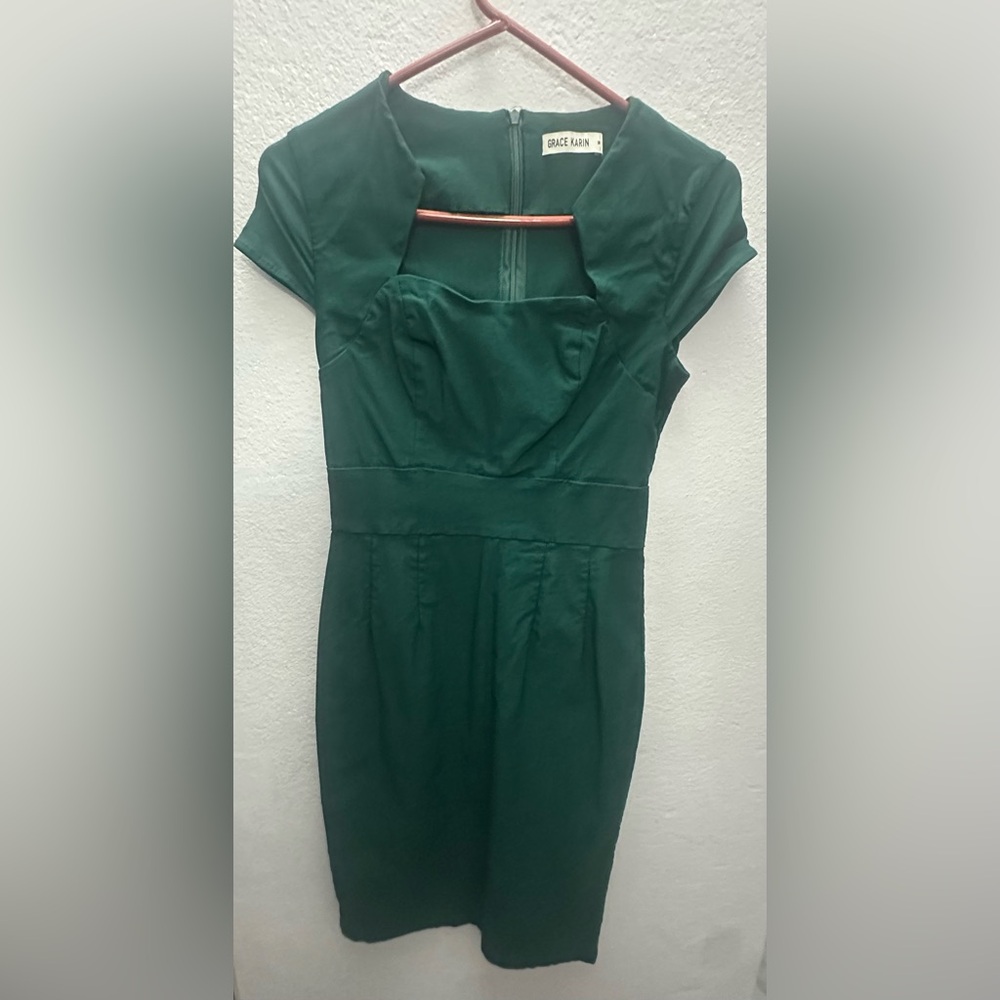 Grace Karin Dark Green Mini Dress